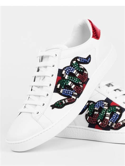 cheap gucci embroided aces snakes